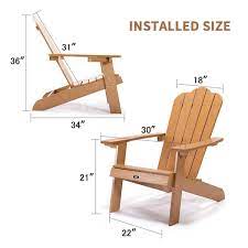 Autmoon Classic Brown Folding Plastic Adirondack Chair Slat Backrest Patio Chair Outdoor Lawn Chair 1 Pack