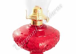 Oil Lamps Ruby Glass Belvidere Lamp