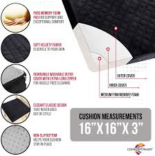 We have listed all the information related with the top office chair cushion reviews. Booster Cushion Office Chairs Comfortanza Chair Seat Cushion Dining Car Seats Black Comfort And Back Pain Relief 18x18x3 Inches Medium Firm Pure Memory Foam Large Non Slip Pads For Kitchen Kitchen Dining