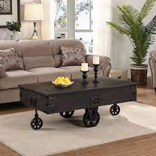 A coffee table the doubles as a bench in case you have a lot of unexpected guests visiting! Firstime Co Broadmore Farmhouse Factory Cart Coffee Table American Crafted Rustic Black 47 25 X 27 5 X 18 In 70115 Walmart Com Walmart Com