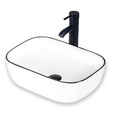 KGAR Bathroom Vessel Sink 18x12.6 Ceramic Porcelain Bathroom Sink Above  Counter Basin Washing Bowl with Faucet Pop up Drain Combo,Rectangle White :  Buy Online at Best Price in KSA - Souq is now Amazon.sa: DIY & Tools