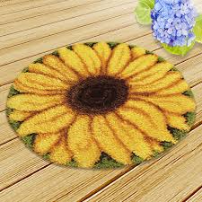 large sunflower latch hook rug kit diy