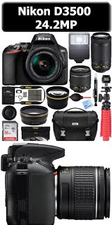See how a store is chosen for you. Best Price Nikon D3500 24 2mp Dslr Camera With Af P 18 55mm Vr Lens 70 300mm Dual Zoom Vr Lens Zoom Lens Dslr Camera