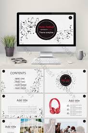 Fashion Simple Style Music Theme Theme Ppt Template Download