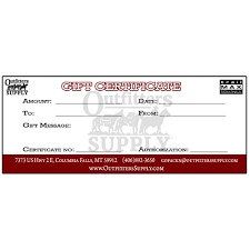 outers supply gift certificates
