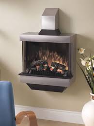 Round Wall Mount Fireplace In Mirror