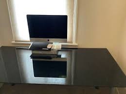 Modern Black Glass Computer Desk Table