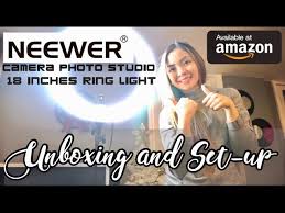 Neewer Camera Photo Studio Dimmable 18 Inches Ring Light Unboxing And Set Up Youtube