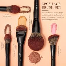 jessup large face makeup brushes 5pcs