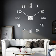 mirror wall clock modern design 3d diy