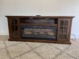 wood tv fireplace stand furniture