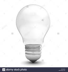 3d Illustration Of Light Bulb Template With Empty Space Inside Stock