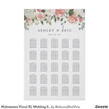 Midsummer Floral Xl Wedding Seating Chart Zazzle Com In