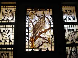 Stained Glass Owl Entry With Art Deco