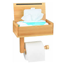 Wooden Bamboo Toilet Towel Paper Holder