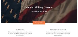 does coleman furniture offer a military