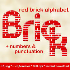 Red Brick Wall Alphabet Clipart