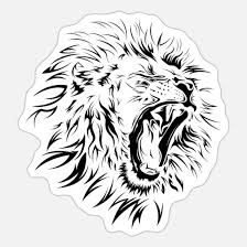 symbole de portrait de lion rugissant