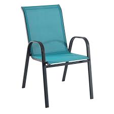Stackable Teal Sling Patio Chair At Home
