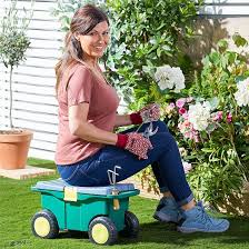 Garden Storage Seat With Wheels