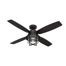 Hunter Port Royale 52 In Natural Iron Led Indoor Outdoor Ceiling Fan With Remote 4 Blade In The Ceiling Fans Department At Lowes Com