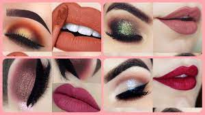 eye makeup look with lipstick