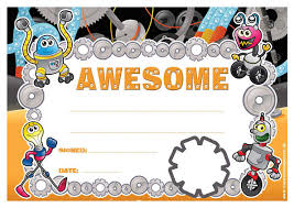 Awesome Robot Design Personalised Certificate Award