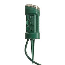 Minetom outdoor light sensor timer, weatherproof 13 amp heavy duty mechanical timer for christmas lights outdoor and indoor, ul listed, black. Woods 15 Amp Outdoor Plug In Photocell Light Sensor 6 Outlet Yard Stake Timer With 6 Ft Cord Green 13547wd The Home Depot