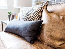 what color pillows look best on a brown