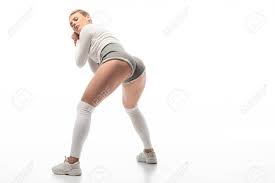 Young Sexy Girl In Shorts Twerking Isolated On White Stock Photo, Picture  and Royalty Free Image. Image 135712297.