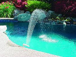 Just like it sounds, a waterfall spills out from a horizontal spout placed on a tiled or decorative wall near the pool. Amazon Com Poolmaster 54507 Spa And Swimming Waterfall Fountain For Pools With 1 5 Inch Threaded Return Fitting Medium Multi Swimming Pool Accessories Garden Outdoor