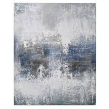 Abstract Large Blue Grey Oil Wall Art