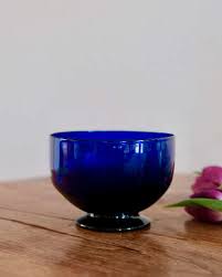 Antique Glass Blue Sugar Bowl English C1800