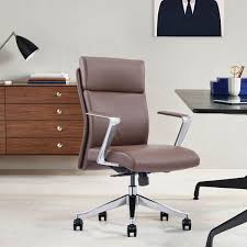 mid back leather home office chair