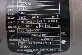 Details About Baldor Reliancer Electric Motor 2hp 230 460v 5 2 5amps Ph3 35q791s811g1