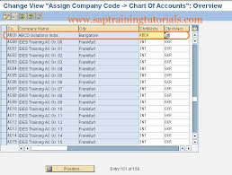 assign company code to chart of