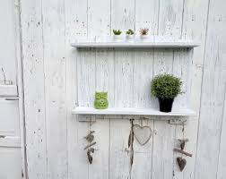 Wooden Wall Shelves White With Hooks