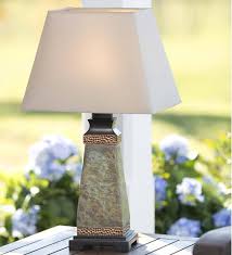 Weatherproof Slate Outdoor Table Lamp Plowhearth
