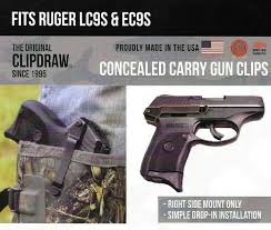 clipdraw belt clip ruger lc9s and pro