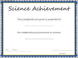 Science Achievement Certificate Template Sample Templates