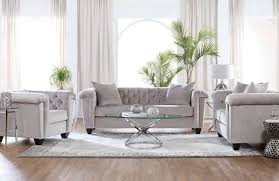 3 Pc Lush Silver Sofa Loveseat Chaise