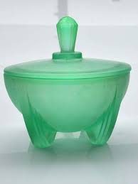 Art Glass Uranium Art Deco Glass Bowl