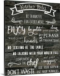 Kitchen Rules Wall Art Canvas Prints