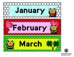 Monthly Calendar Labels Bee Theme