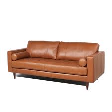 Stanton Leather Sofa With Tufted Seat