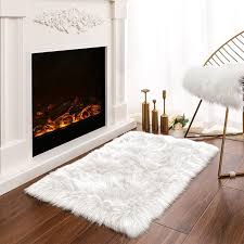 latepis white sheepskin rug 2x3 faux