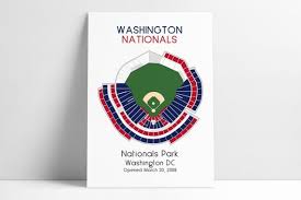 Washington Nationals Mlb Stadium Map Ballpark Map Baseball Stadium Map Gift For Him Stadium Seating Chart Man Cave