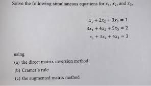 simultaneous equations for x1