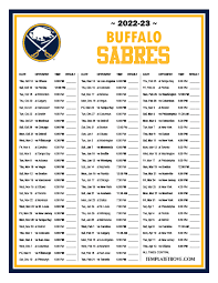 printable 2022 2023 buffalo sabres schedule