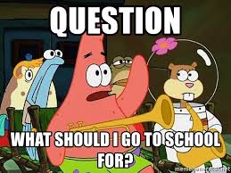 Living at home with his family, see patrick host his own tv show right from his bedroom! Question What Should I Go To School For Patrick Star Meme Generator